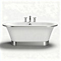 Freestanding oval soaking bathtub made of acrylic with chrome faucet 170 x 75 x 60cm