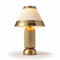 Gold table lamp with fabric shade and ribbed base design 30 x 30 x 50cm